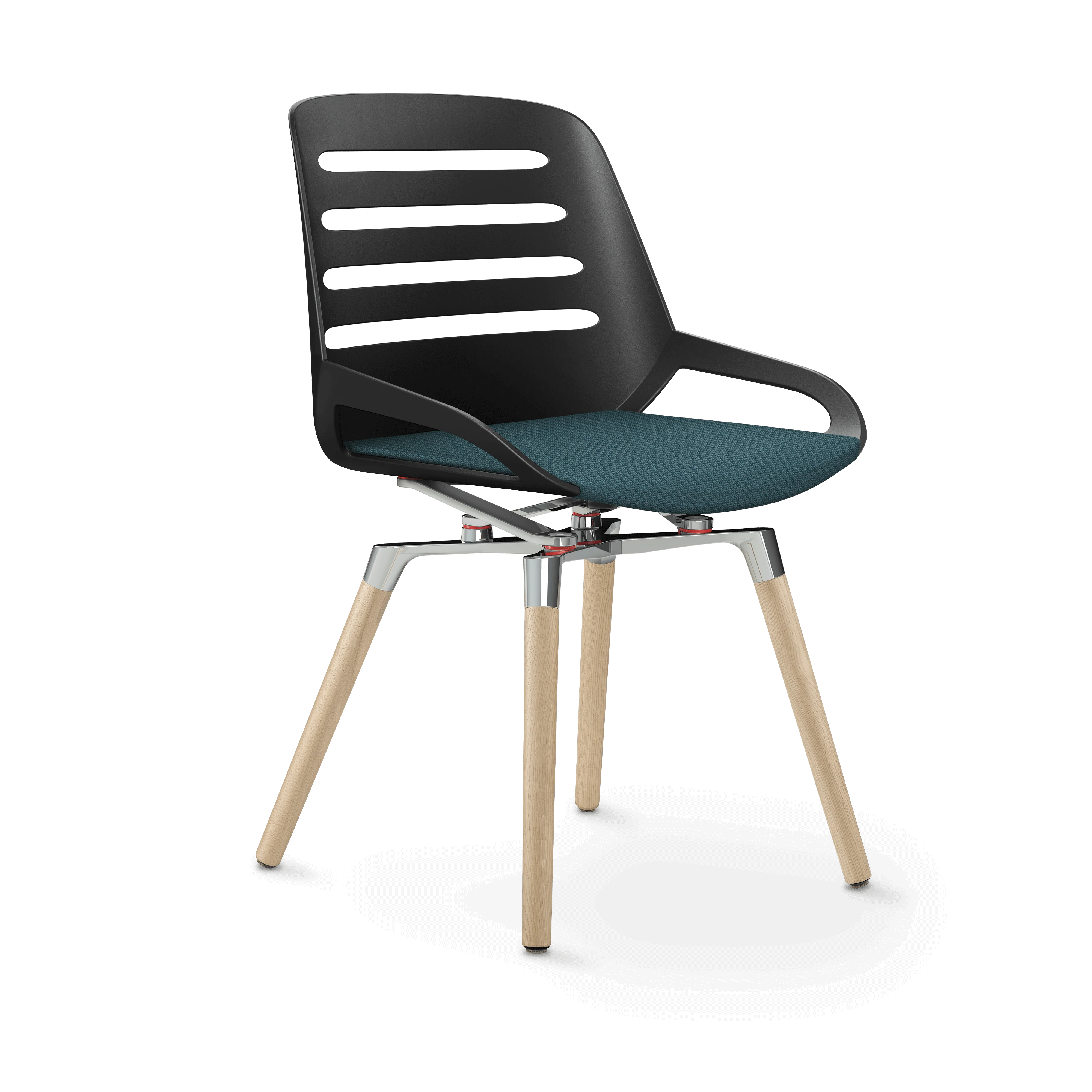 Aeris Numo Comfort Holzbeine Eiche Sitzbezug blau meliert - Image 6